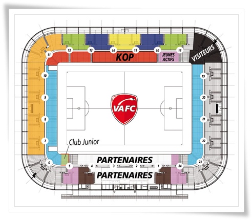 Imagen del mapa de asientos del Stade des Alpes